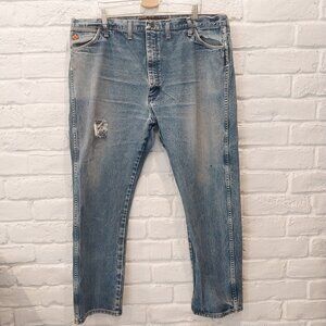 Wrangler FR Jeans Mens 44x32 Blue Flame Resistant 13MWZ Original Fit ARC Denim,